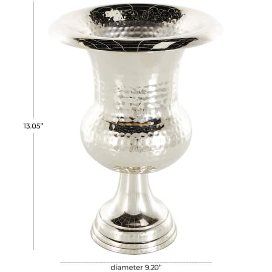 Silver Aluminum Goblet Inspired Hammered Vase